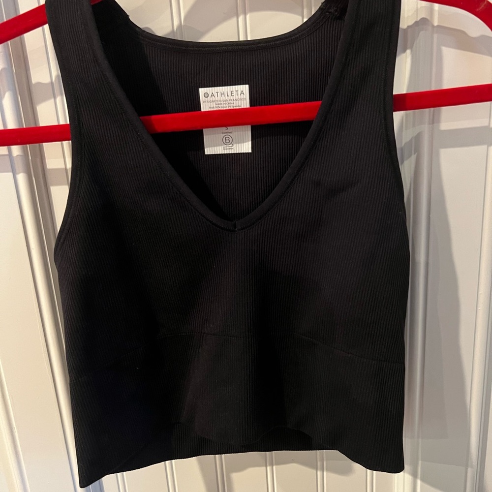 Black Ribbed Athleta Tank Top